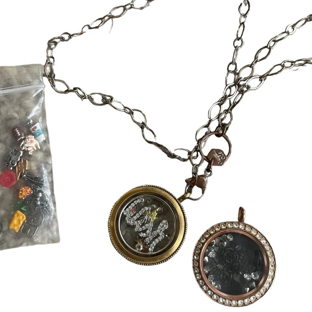 LOT Origami Owl Assorted Charms 2 Lockets One chain